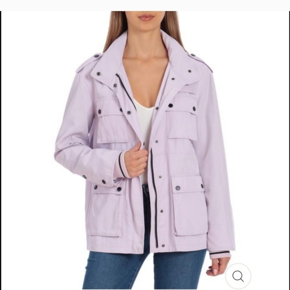 Avec Les Filles Lilac Purple Water Resistant Trucker Jacket Size XS